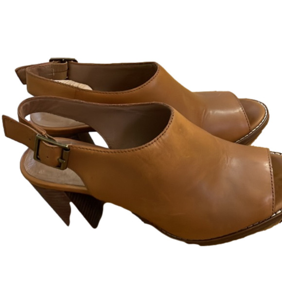 MADEWELL The Cary Peep Toe Leather Slingback Shoes size 9 - Picture 3 of 9